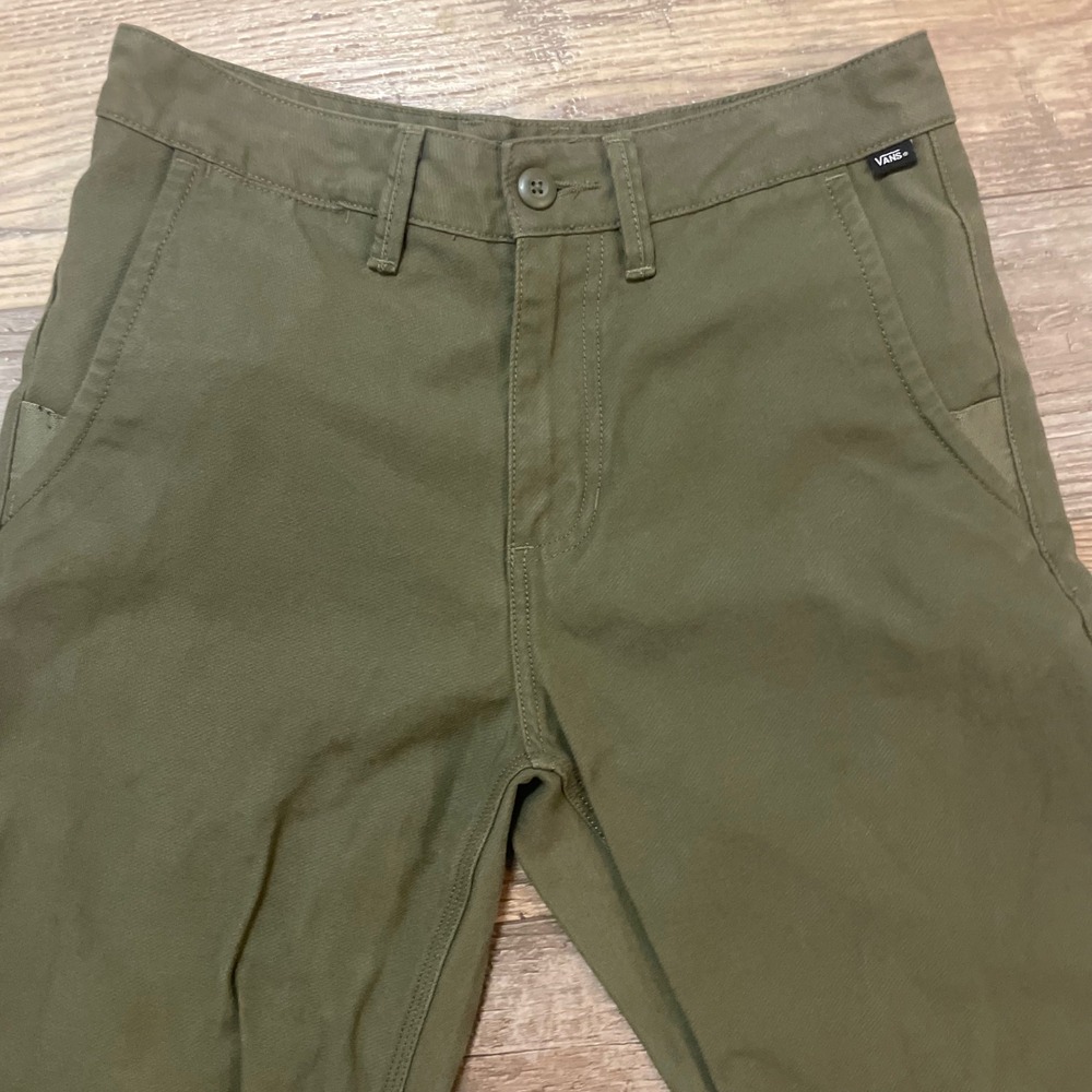 Vans Authentic Chino Pants Olive Green Casual Straight Leg Women size 30‎